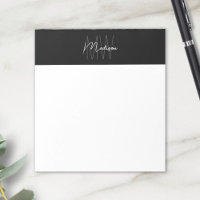 Monogram Logo Black and White Modern Minimalist
