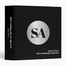 Monogram Logo Custom Minimalist Portfolio Binder