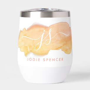 MONOGRAM LOGO elegant initials blush watercolor
