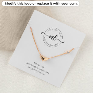 Monogram Logo Jewellery Necklace Display Card