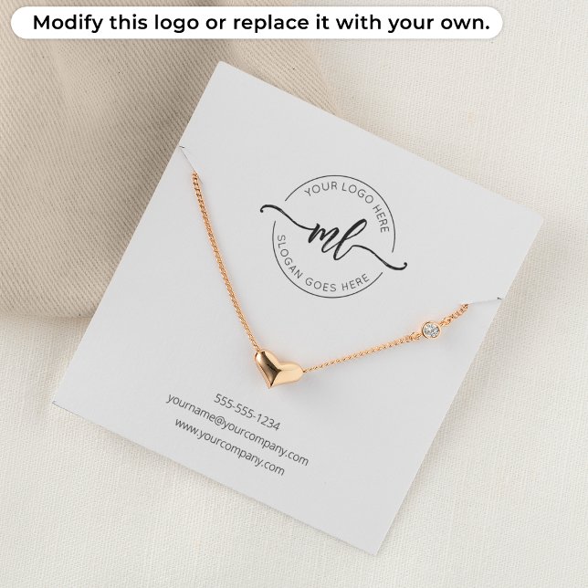 Monogram Logo Jewellery Necklace Display Card (Creator Uploaded)