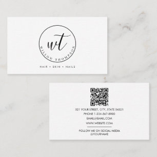 Monogram Logo Minimalist Black White Template Business Card