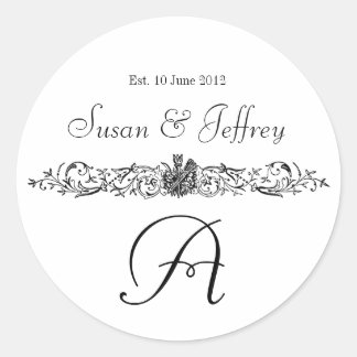 Monogram Logo Names Date Wedding Label
