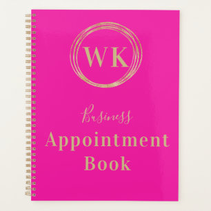 Monogram Logo Pink Gold Business Appointment Book Planner