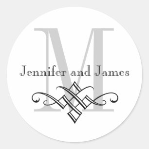 Monogram Logo Wedding Stickers