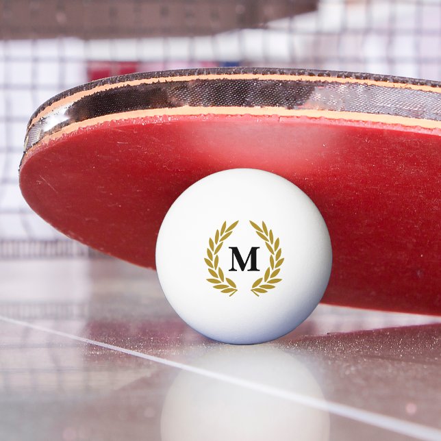 Monogram Lorberkranz Gold Ping Pong Ball (Monogram Lorberkranz Gold Tischtennisball)