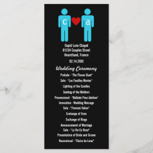 Monogram Love Couple Wedding Programs Programme