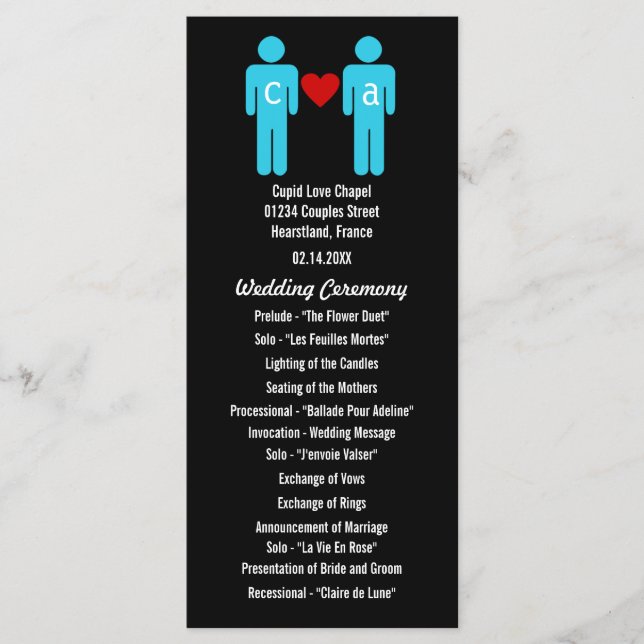 Monogram Love Couple Wedding Programs Programme (Front)