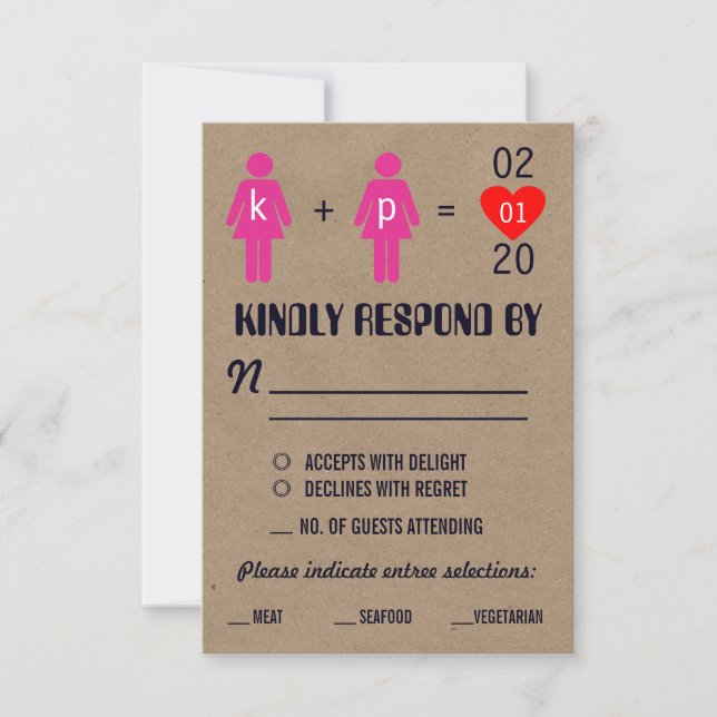 Monogram Love Couple Wedding RSVP Cards (Front)