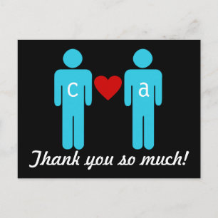 Monogram Love Couple Wedding Thank You Cards
