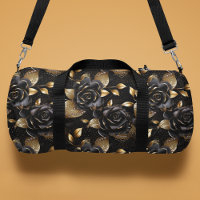Monogram Luxury Black Rose Floral Pattern
