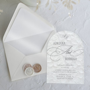 Monogram Luxury Floral Wedding Acrylic Invitations