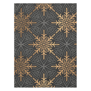 Monogram Luxury gold mandala  Pattern Tablecloth