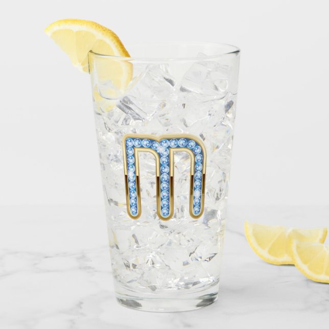 Monogram M - 16 oz Glass  (Front Ice)
