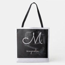 Monogram M Black Rose Magnolia Water Droplets Flor