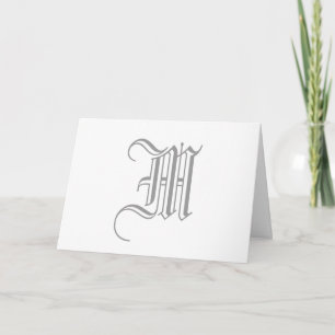 Monogram M Cards for Weddings Grey White