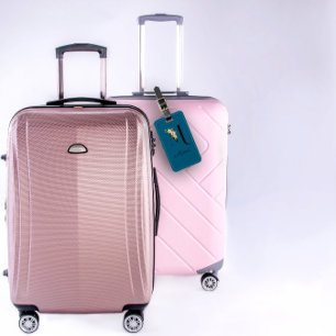 Monogram M cobalt watercolor flower Luggage Tag