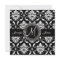 Monogram M Damask Black Wedding Invitations