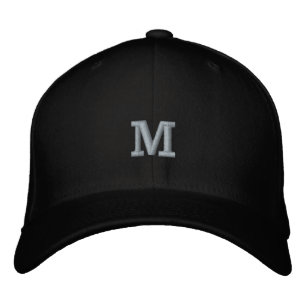 Monogram M Initial Letter Flexfit Wool  Embroidered Hat