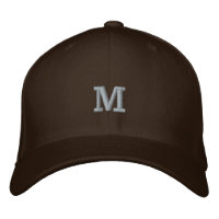 Monogram M Initial Letter Flexfit Wool 