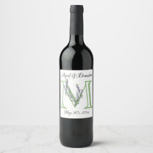 Monogram M Lavender Eucalyptus Wine Label