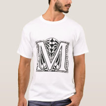 Monogram M, Letter M, Alphabet M, Black and White