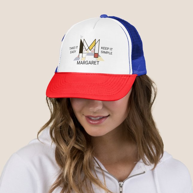 Monogram "M" - Margaret Trucker Hat (In Situ)