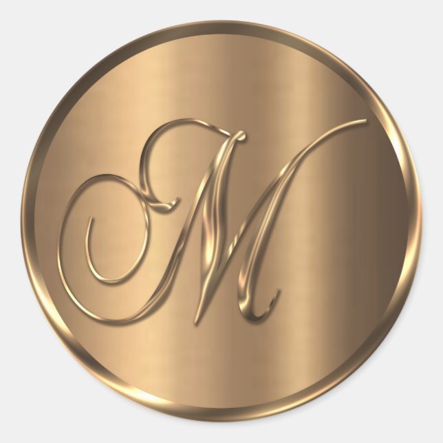 Monogram M NONMETALLIC Bronze Envelope Seal (Front)