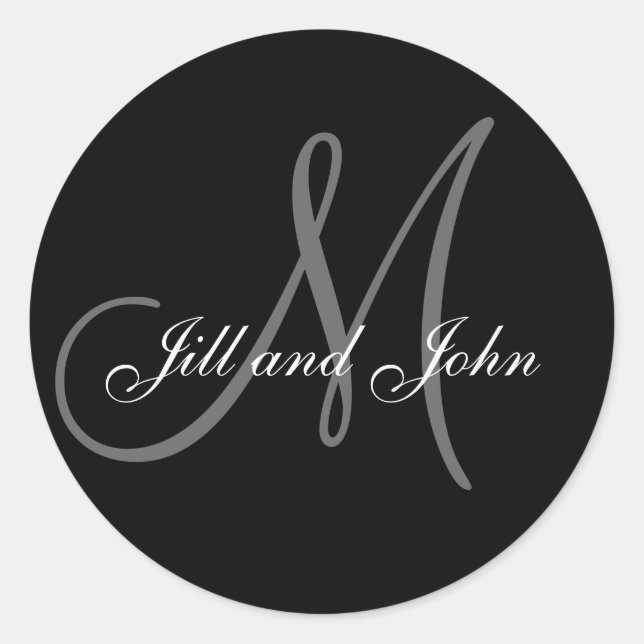 Monogram M Wedding Bride Groom Date Seal (Front)