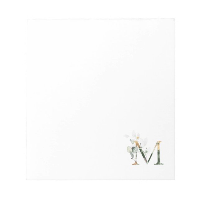 Monogram M Wedding Party Elegant Notes  (Front)
