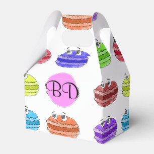 Monogram Macaron Cartoon Pattern Favour Box