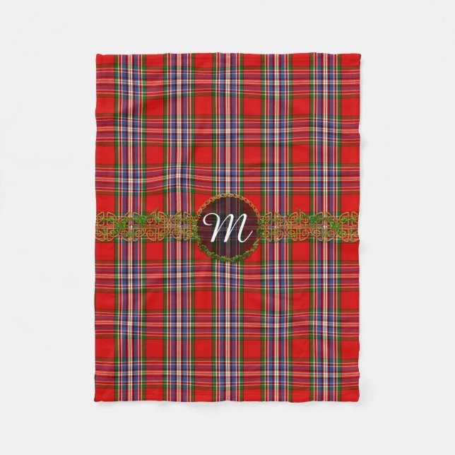 Monogram MacFarlane Red Tartan Fleece Blanket (Front)