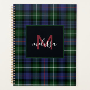 Monogram MacKenzie Tartan Plaid Personalised 2026 Planner