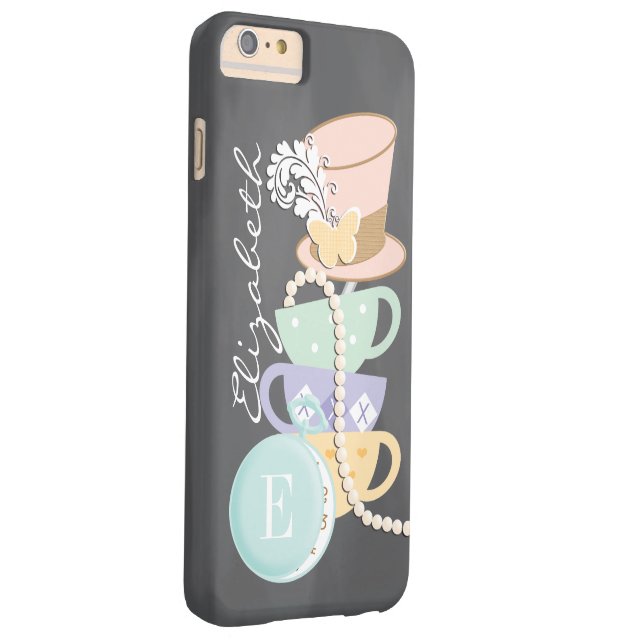 Monogram Mad Hatter Teacups and Hat Case-Mate iPhone Case (Back/Right)