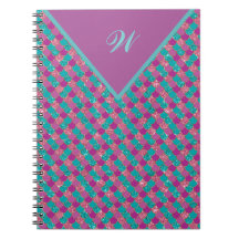 Monogram Magenta Purple Pink Teal Mermaid Scales
