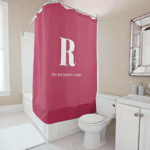 Monogram Magenta Shower Curtain