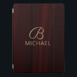 Monogram Mahogany Wood Timber Personalised Name iPad Pro Cover<br><div class="desc">This design features a stylish mahogany timber wood grain with a monogram and personalised name. Personalise by editing the text in the text box or delete for no text.
#monogram #monogrammed #personalised #personalizedgifts #ipadcases #ipadcovers #tabletcases #electronics #home #office #work #school #gift #gifts</div>