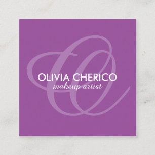 Monogram Makeup Artist Business Cards