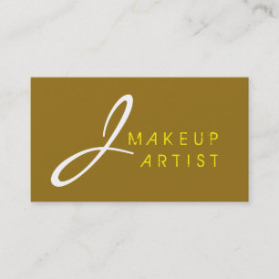Monogram Makeup Artist Drab Background Business Card