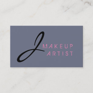 Monogram Makeup Artist Grey Background #2 Business Card
