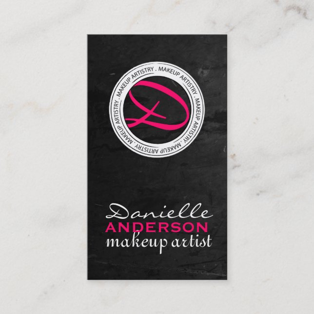 Monogram  Makeup Business Cards (Front)