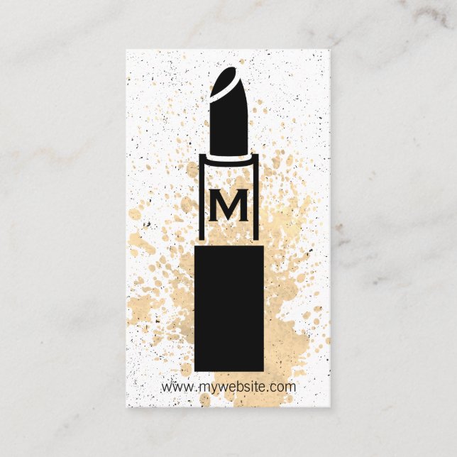 Monogram / Makeup Lipstick Business Card (Front)