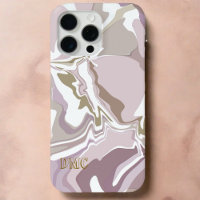 Monogram marble blush pink abstract gold white