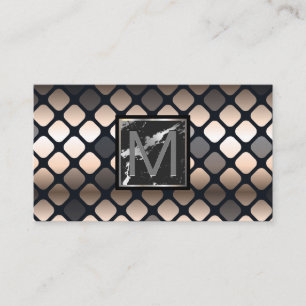 Monogram   Marble   Luxury Metallic Pattern Business Card