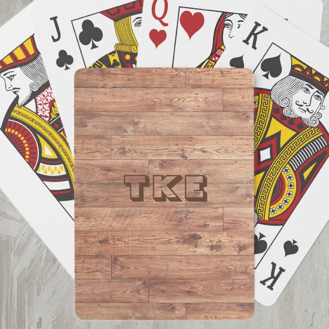 Monogram, Masculine Rustic Wood Minimalist Playing Cards (Creator Uploaded)