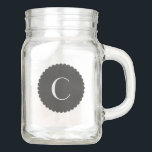 Monogram Mason Jar Drinkware Mug<br><div class="desc">Monogram Mason Jar Drinkware Mug on Chalkboard Background</div>