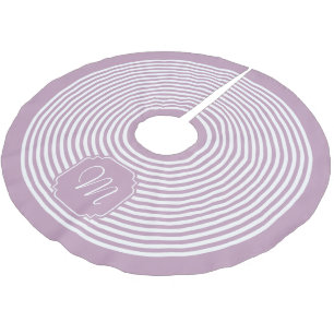 Monogram Mauve Mist and White Striped Brushed Polyester Tree Skirt