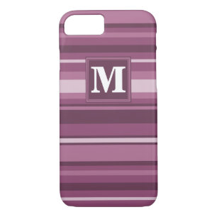 Monogram mauve stripes Case-Mate iPhone case