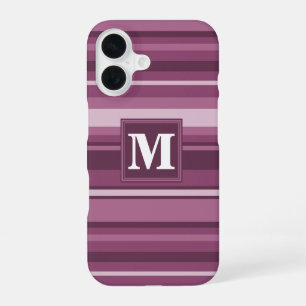 Monogram mauve stripes iPhone 16 case