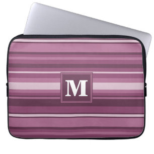 Monogram mauve stripes laptop sleeve